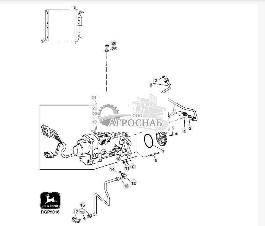 FUEL INJECTION PUMP, LUBE LINE AND ENGINE CONTROLLER (6081) 
